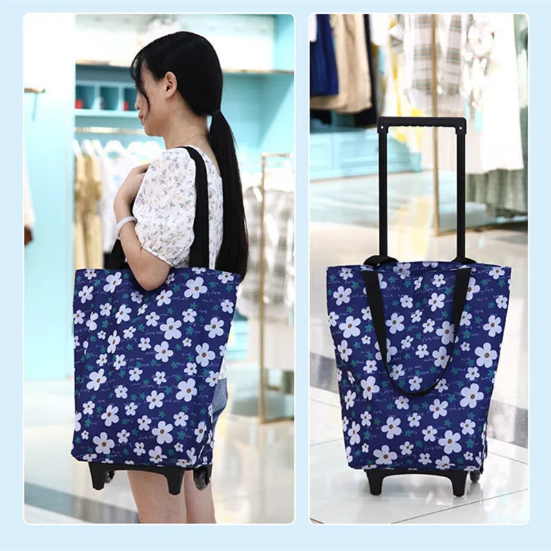 Sac à Roulettes Pliable et  pour Épicerie