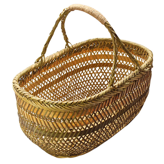Panier à légumes, paniers de rangement pour courses, tissage en bambou