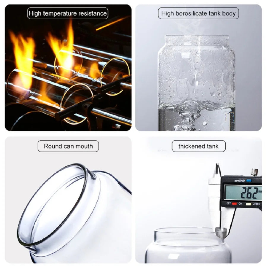 Bocaux de Stockage en Verre avec Couvercle en Bois, Récipient à Café Hermétique pour Haricots, Riz, Sucre, 1 Pièce