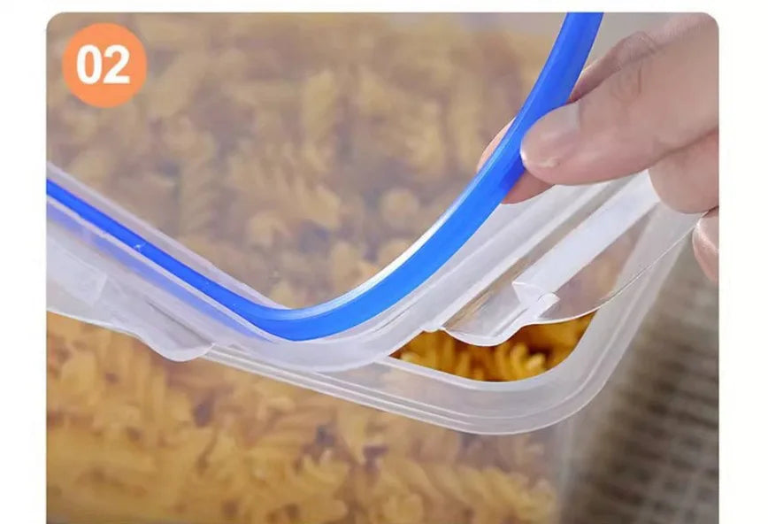 Boîte de rangement rectangulaire scellée avec couvercle, bac à légumes en plastique, boîte à déjeuner chauffée au micro-ondes, boîte de rangement